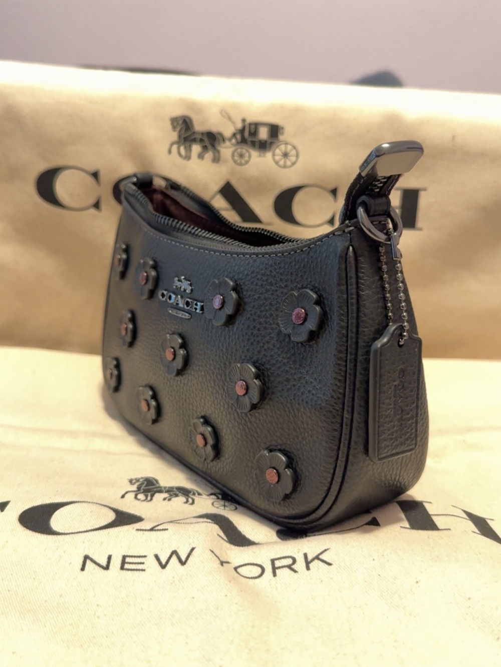 Mini Teri Crossbody with Floral Applique - Picture 4 of 11